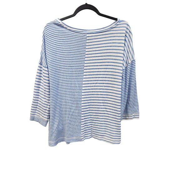 Tribal Women's TG/XL Blue Striped 3/4 Sleeve Pullover Knit Top - Picture 2 of 6